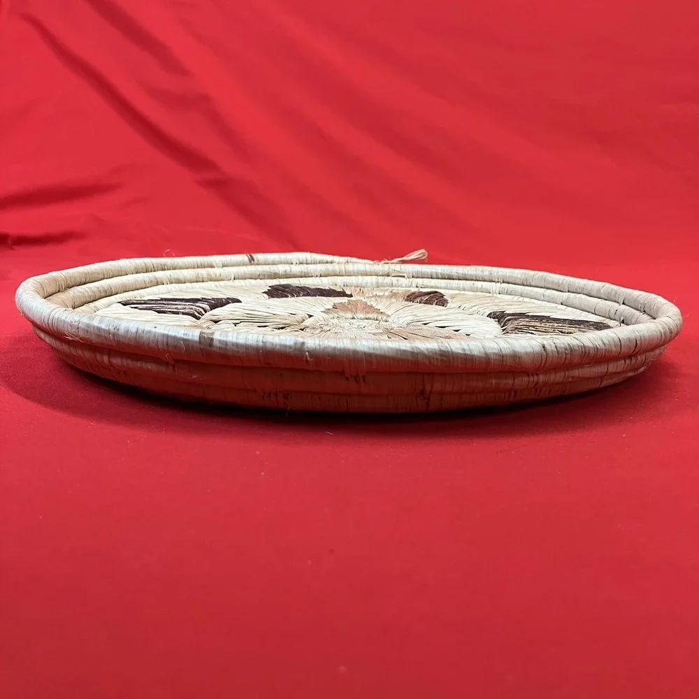 Vintage Banana Bark Basket Coiled Plate / 12